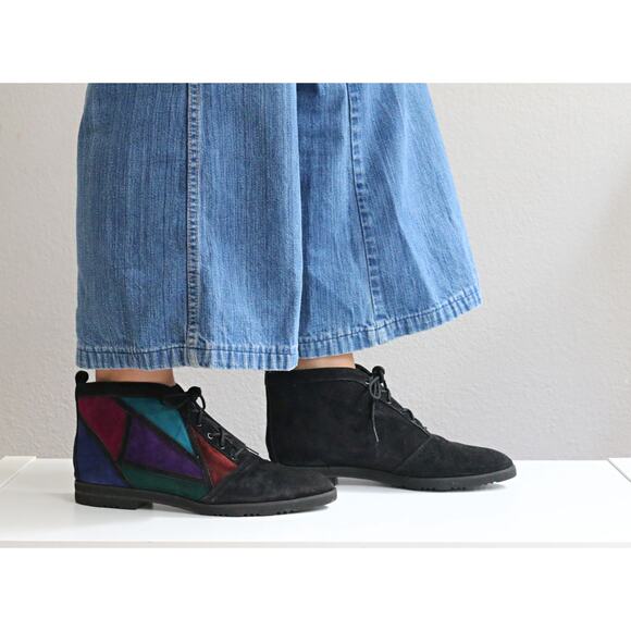 1990's Vintage Skechers Leather Work Boots ~ Women's 6 to 6-1/2 ~ Block Heel - Picture 5 of 10